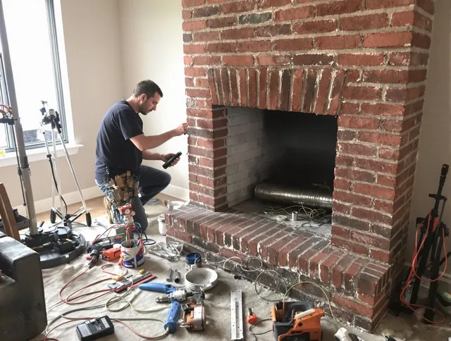 Bellflower Chimney Sweep specialist finalizing chimney liner service in Bellflower, CA