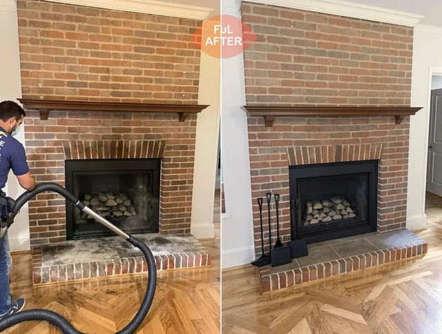 Bellflower Chimney Sweep carefully sanitizing a fireplace in Bellflower, CA