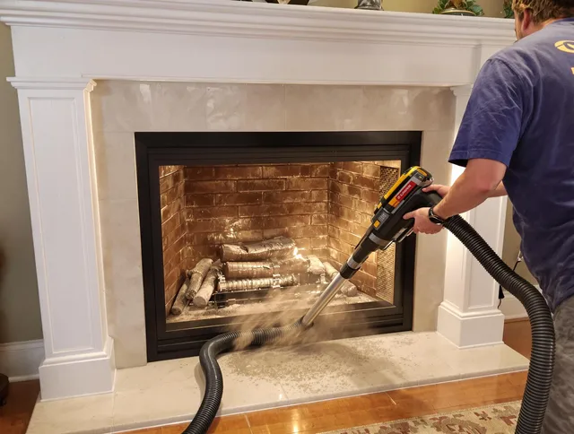 Fireplace cleaning performed by Bellflower Chimney Sweep in Bellflower, CA