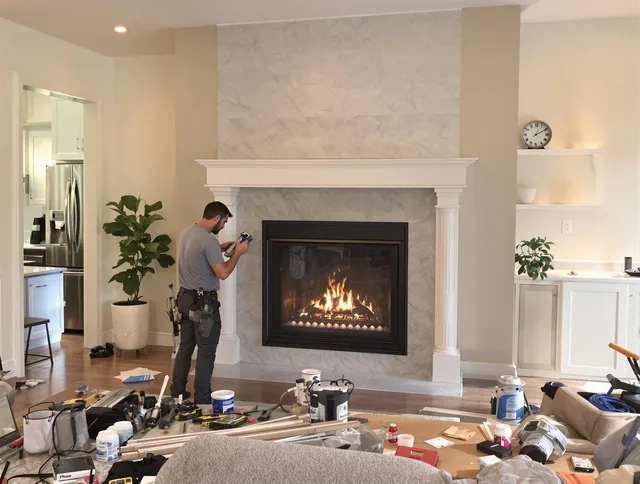 Newly installed fireplace by Bellflower Chimney Sweep in Bellflower, CA